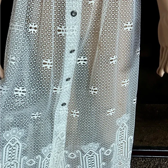 Vintage (1960’s) USA ~ Size 6 ~ Net Floral Lace Edwardian Embroidery Sexy Dress - Picture 12 of 16